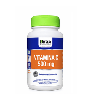 Vitamina C 500 Mg Nutrapharm Refuerzo Sistema Inmunológico x60 Cápsulas