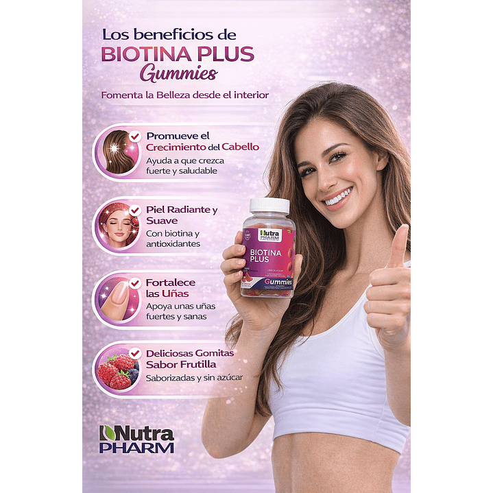 Biotina Plus Gomitas Gummies Nutrapharm x60 Gomitas  4