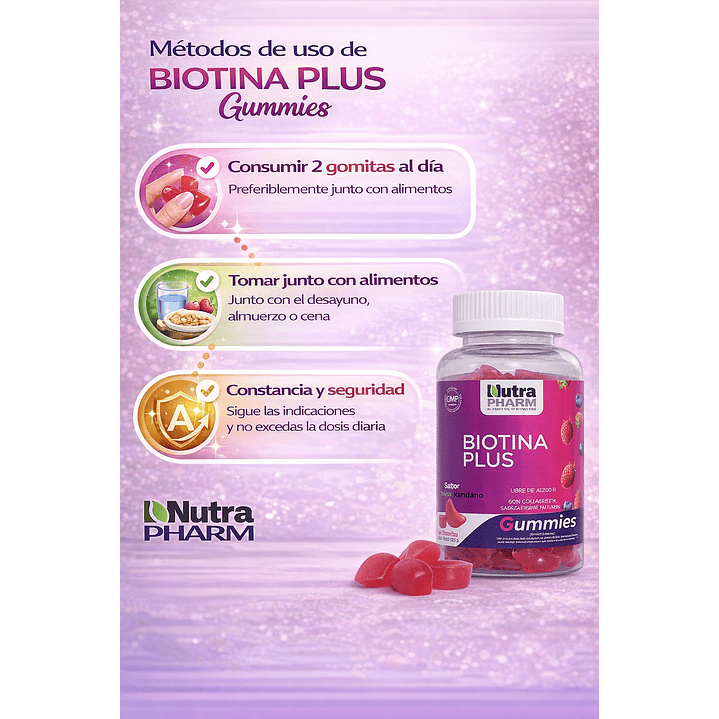 Biotina Plus Gomitas Gummies Nutrapharm x60 Gomitas  5