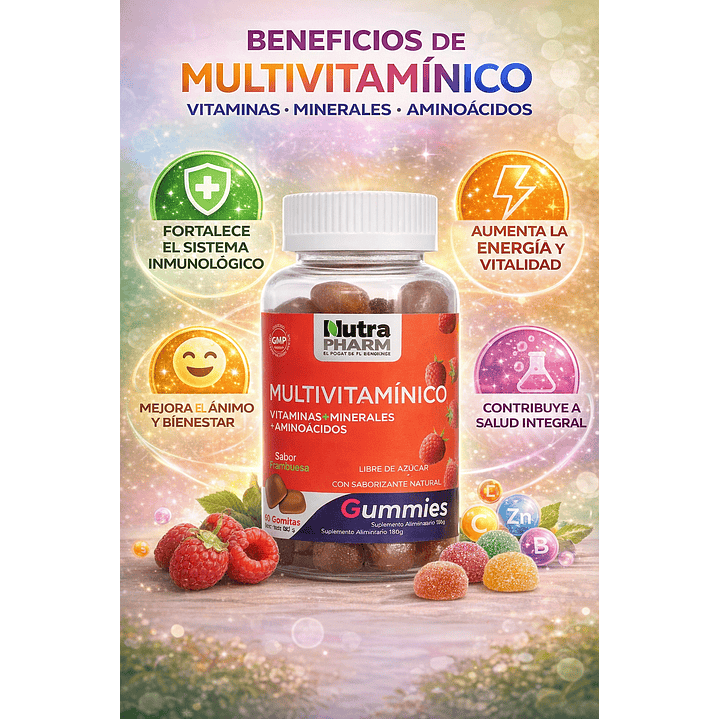 Multivitaminico Vitaminas Minerales Aminoacidos X60 Gomitas 4
