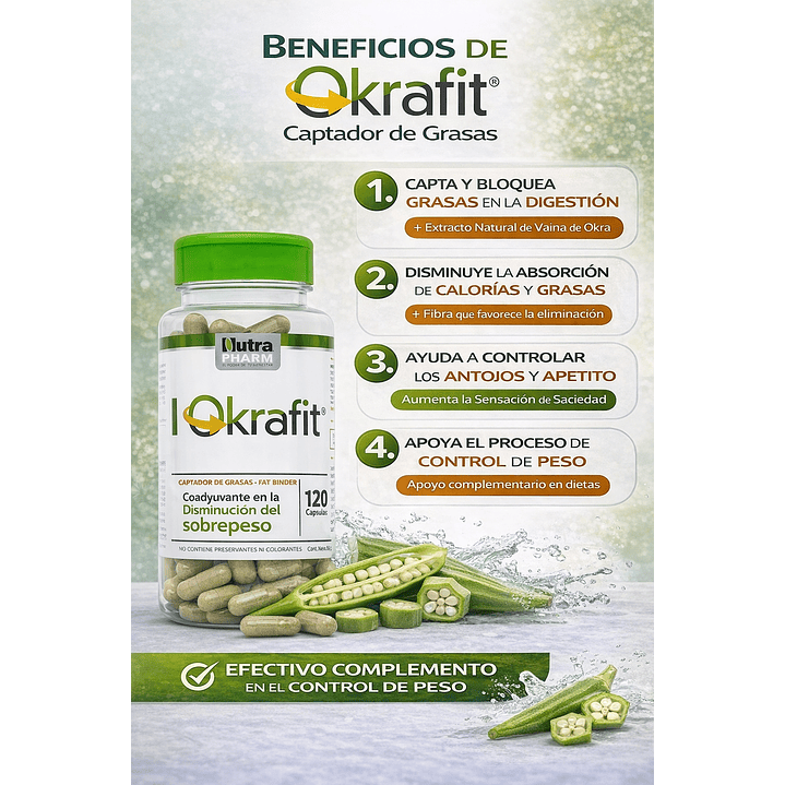 Okrafit 120 Capsulas Nutrapharm Captador De Grasas 6