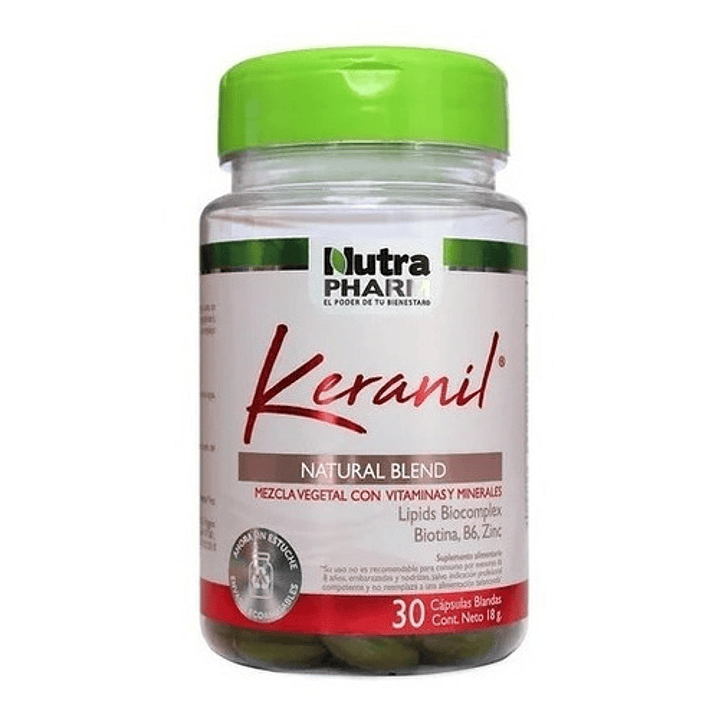 Keranil 1800mg / 30 Cápsulas Protección Capilar Nutrapharm 1
