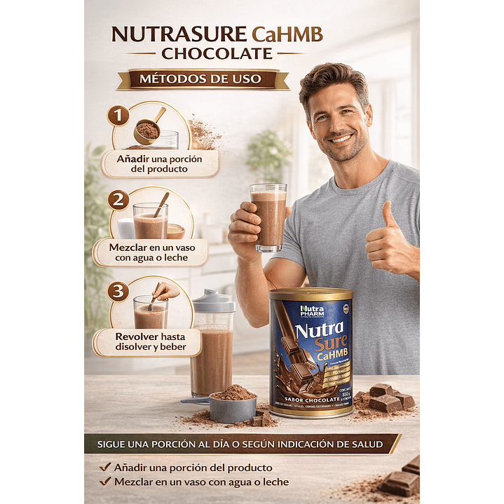 Nutrasure Cahmb Chocolate Pvo X 850g  Nutrapharm 5