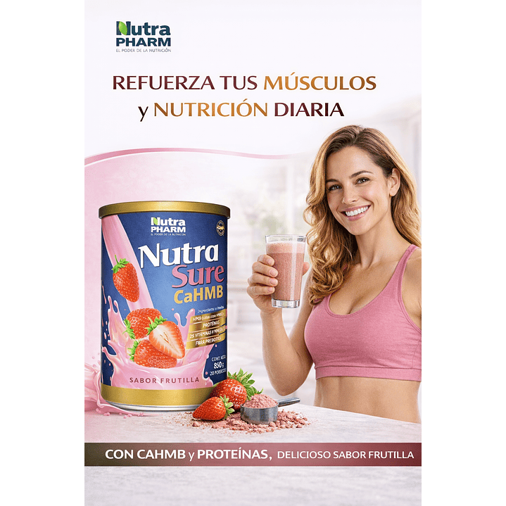 Nutrasure Cahmb Frutilla X850g  Nutrapharm 7