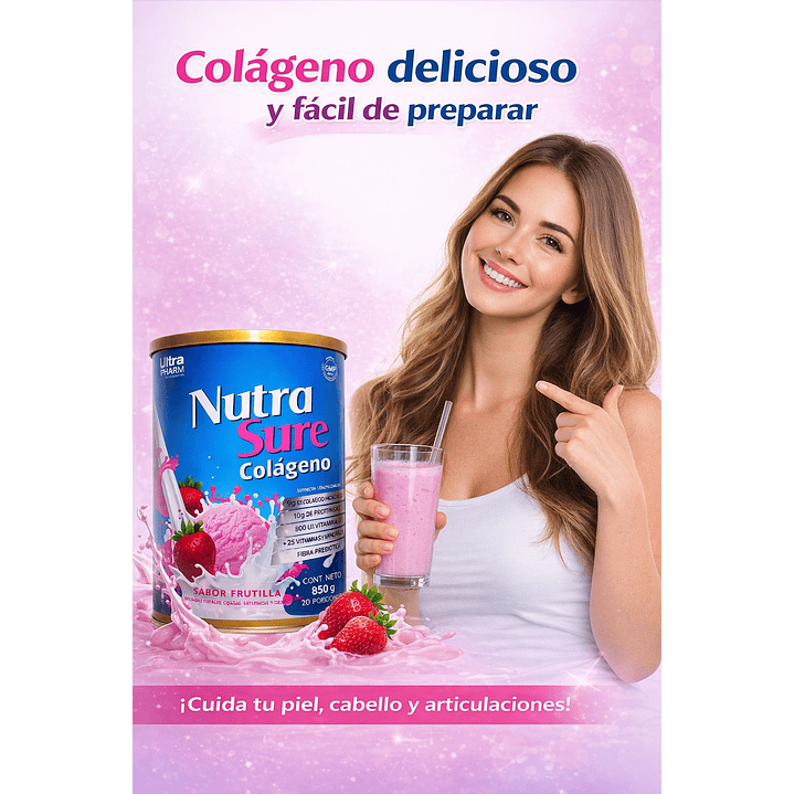Nutrasure Colageno Sabor Frutilla Suplemento 850g 5