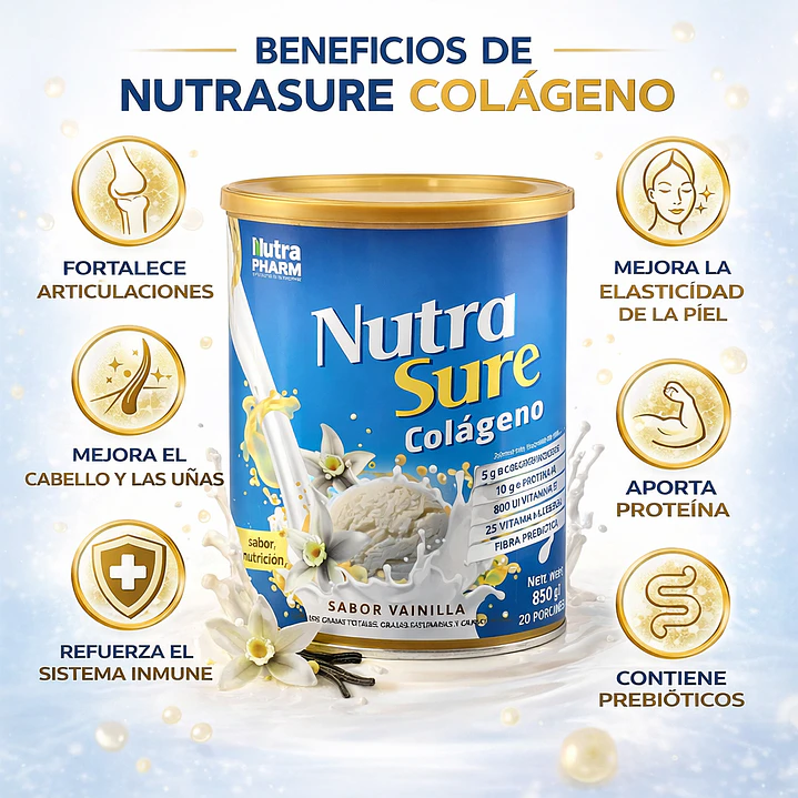 Nutrasure Colágeno Vainilla 850g 6