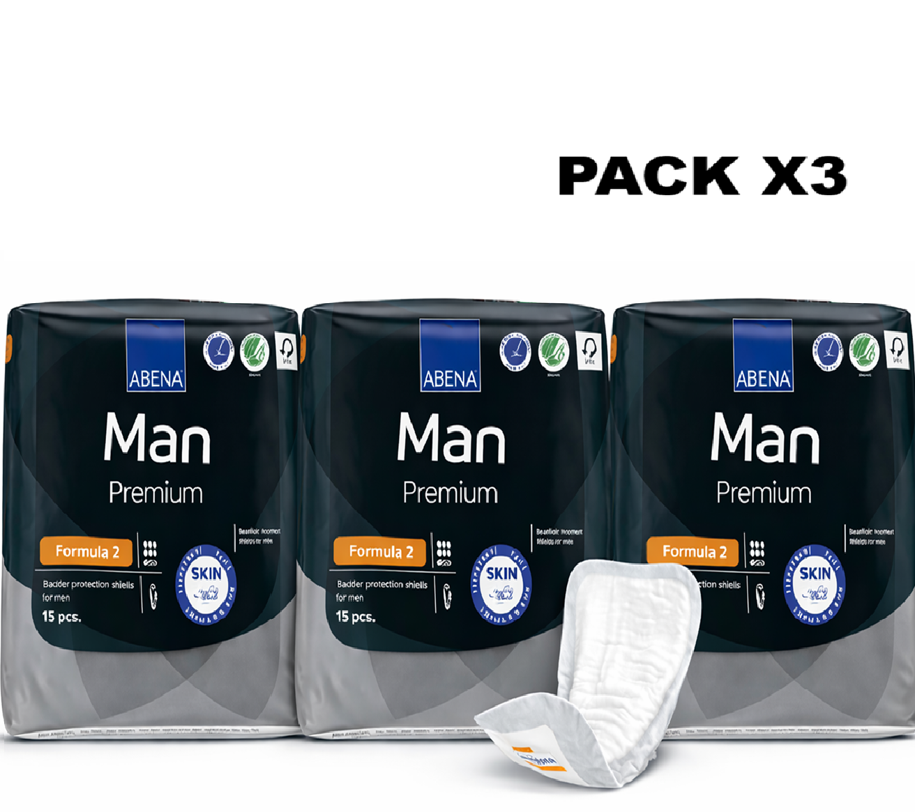 Apósito De Incontinencia Masculino Abena Man X15u Pack X3