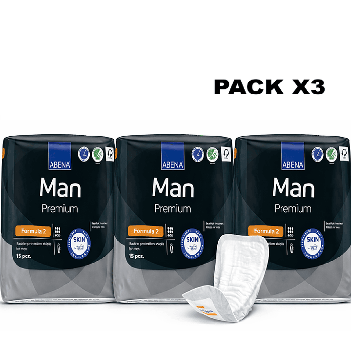 Apósito De Incontinencia Masculino Abena Man X15u Pack X3 1