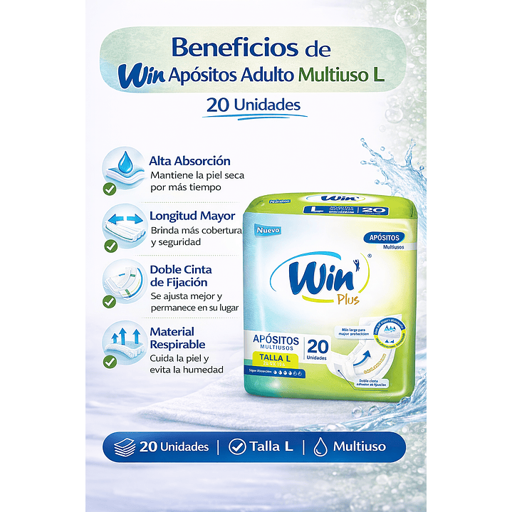 Apositos Multiuso Talla L X 20 Und  Win Plus 3