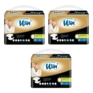 Pañal Adulto Win Premium G x20 Pack x3
