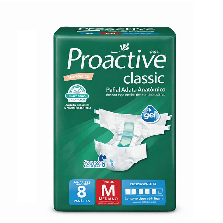 Pañales Proactive Classic Talla M x8  1