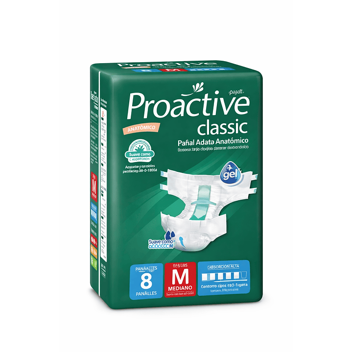 Pañales Proactive Classic Talla M x8  2
