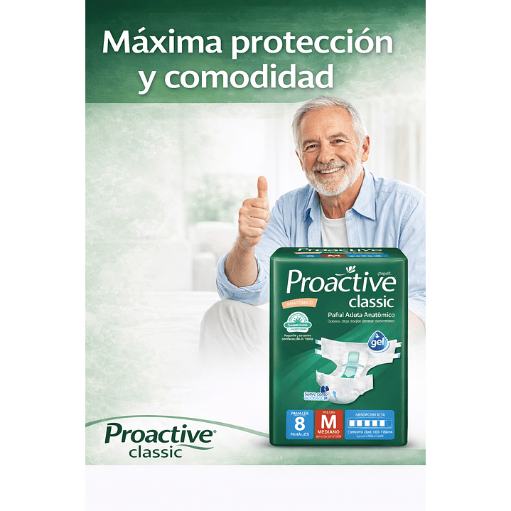 Pañales Proactive Classic Talla M x8  3