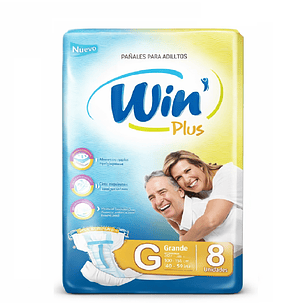Pañales Adultos Win Plus Talla G x8