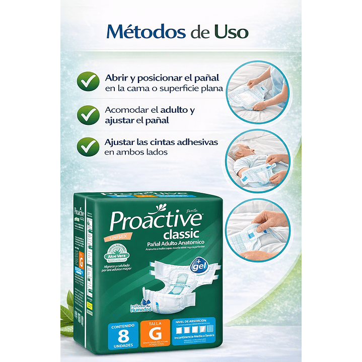 Pañales Adultos Proactive Talla G x8  4