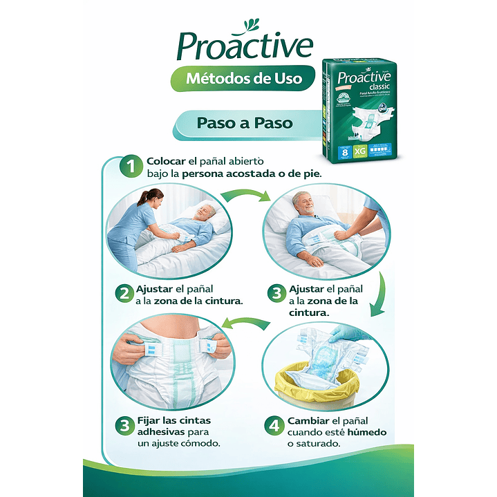 Pañales Para Adultos Proactive Classic Talla XG x8 4