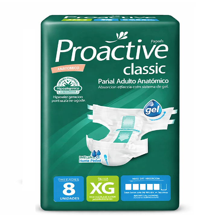 Pañales Para Adultos Proactive Classic Talla XG x8 1