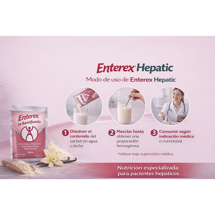 Enterex Hepatic Vainilla, Polvo Sachet De 110 G. Sabor Vainilla 4