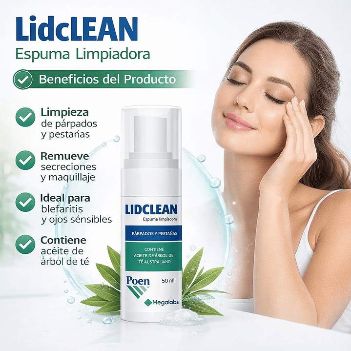 Kit Lidclean Espuma Limpiadora Parpados Y Pestañas 50ml 4