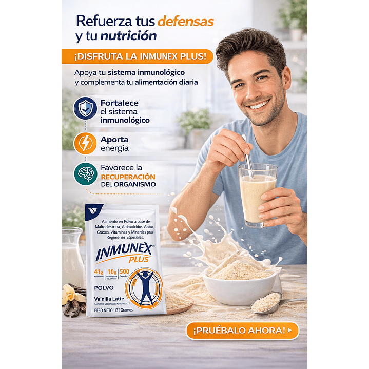 Inmunex Plus Polvo Vainilla Sachet 131g  4