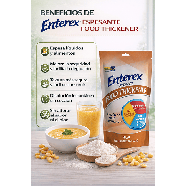 Enterex Espesante Food Thickener Almidon De Maiz Polvo 227g 4