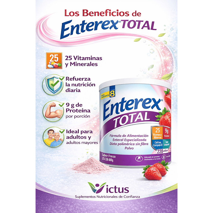 Enterex Total Polvo 400g. Sabor Fresa, Rinde 8 Porciones Sabor Fresa 5