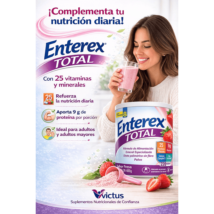 Enterex Total Polvo 400g. Sabor Fresa, Rinde 8 Porciones Sabor Fresa 6