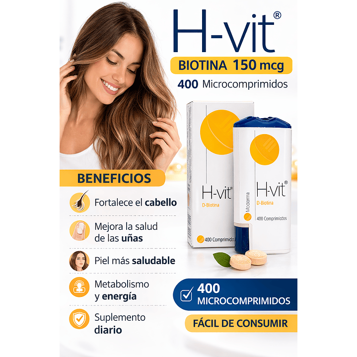 H-vit Biotina 150mcg 400 Microcomprimidos 4