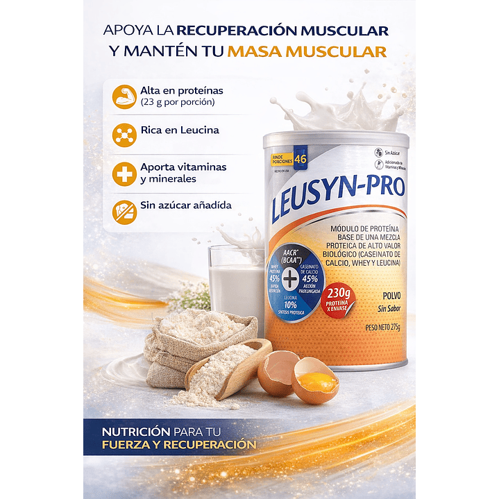 Leusyn Pro Polvo Sin Sabor 275g 3