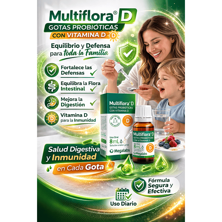 Multiflora Gotas Probioticas Con Vitamina D 8ml 5