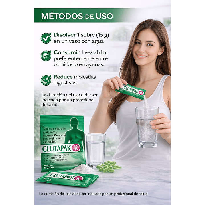 Glutapak R L-glutamina Y Lactobacillus Flora Intestinal 15g Pack x7 5
