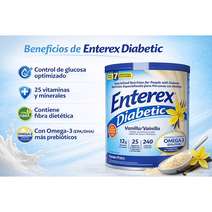 Enterex Diabetic Vainilla Polvo 400g 3