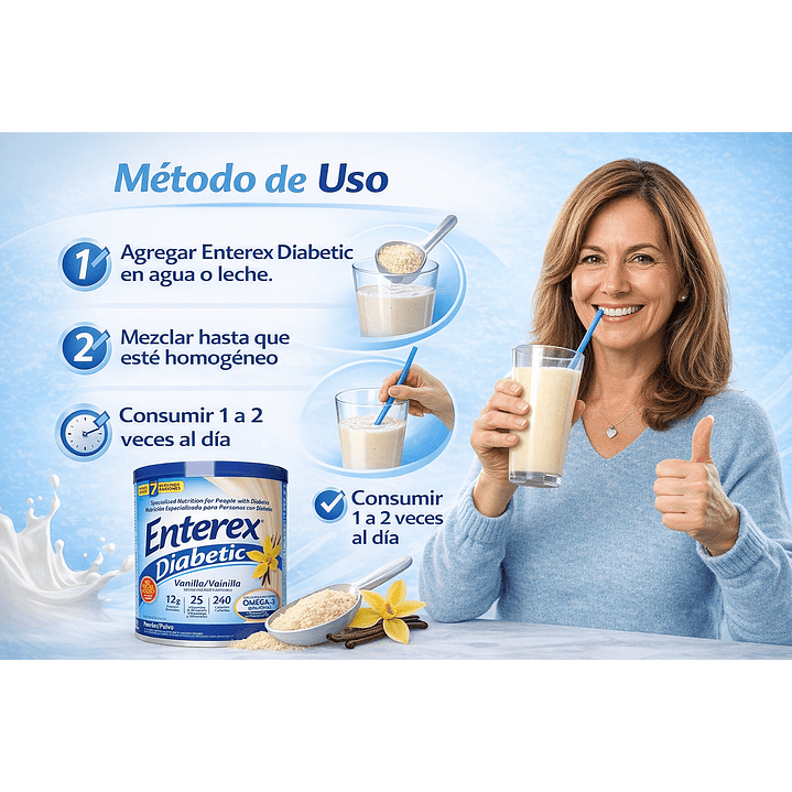Enterex Diabetic Vainilla Polvo 400g 4