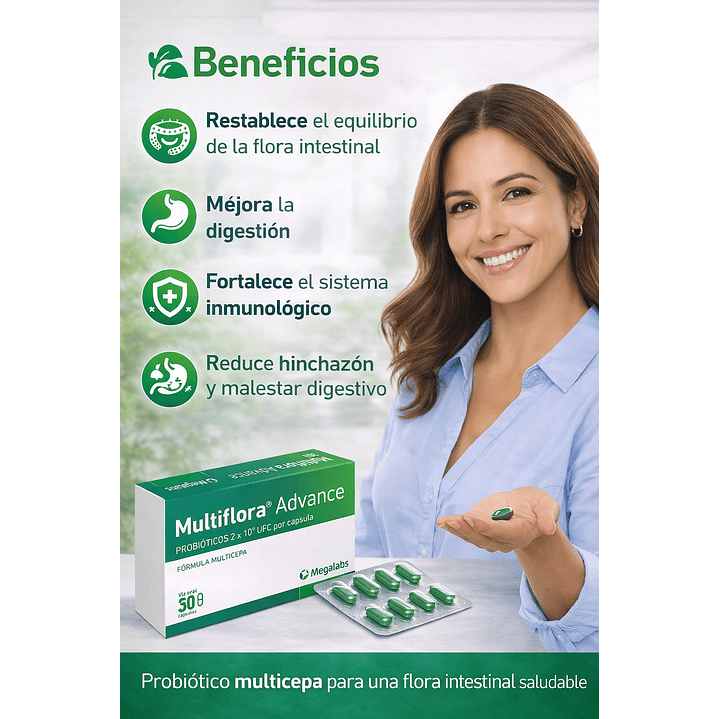Multiflora Advance Probiotico Caja X30 Capsulas 2