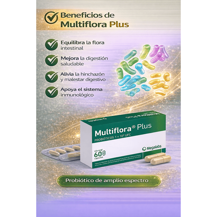 Multiflora Plus Probiotico Caja X60 Capsulas 2