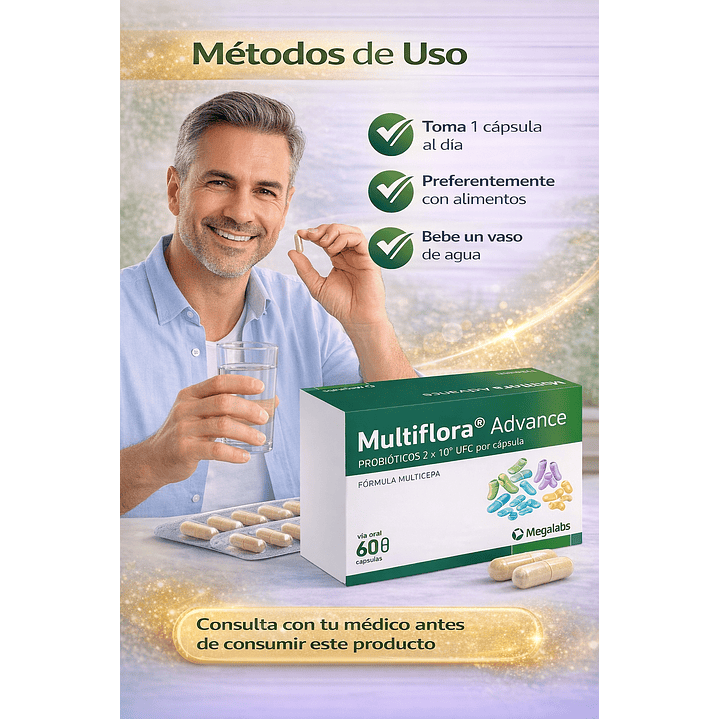 Multiflora Advance Probiotico Caja X60 Capsulas 4