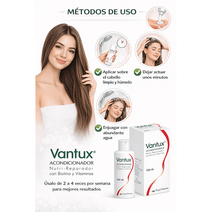 Vantux Acondicionador con Biotina y Vitaminas 100ml 3