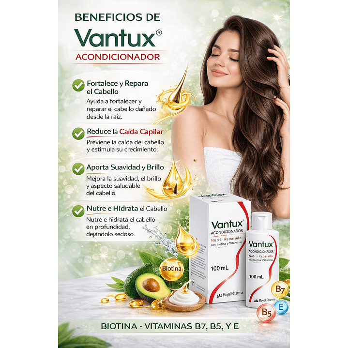 Vantux Acondicionador con Biotina y Vitaminas 100ml 5