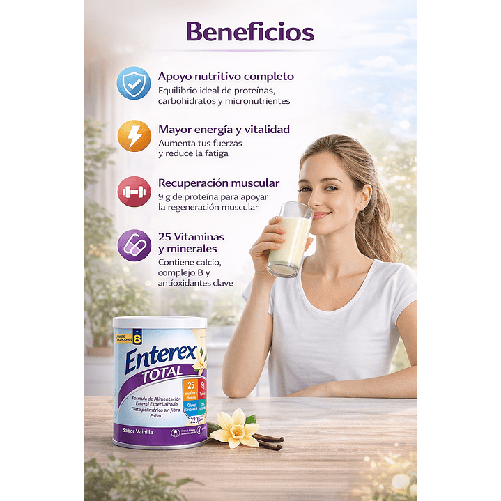 Enterex Total Polvo Sabor Vainilla Rinde 8 Porciones 400g 4