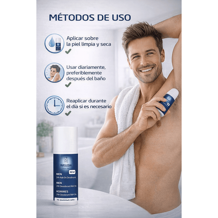 Desodorante Roll On Hombre Weleda 24 Horas 50ml 4