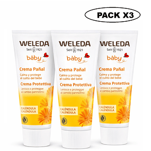 Crema De Pañal Calendula Bebe Antipañalitis 75ml Pack X3