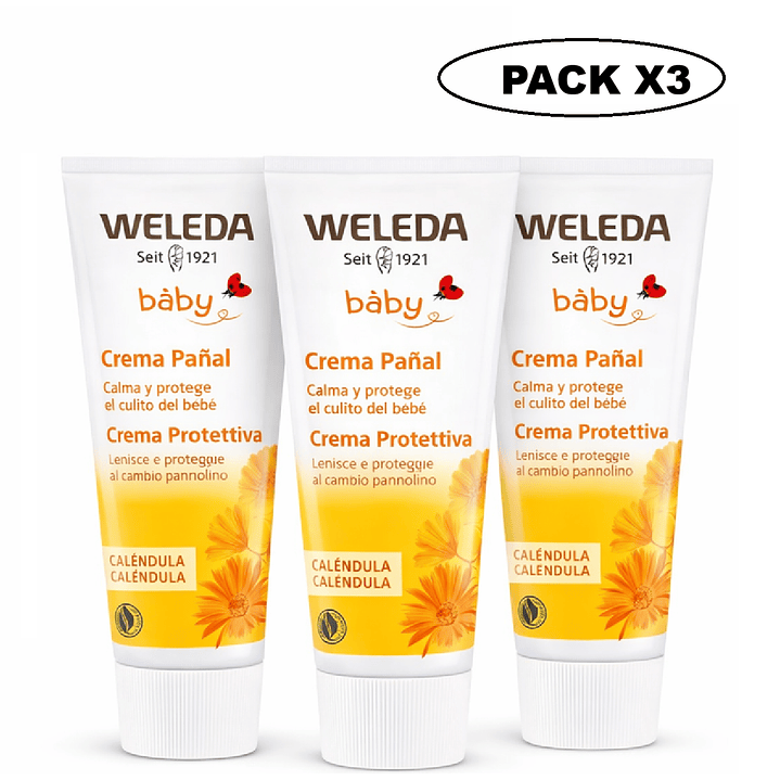 Crema De Pañal Calendula Bebe Antipañalitis 75ml Pack X3 1