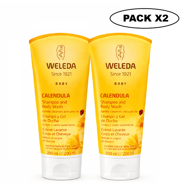 Shampoo Y Gel De Ducha De Caléndula Weleda 200 Ml Pack x2 1