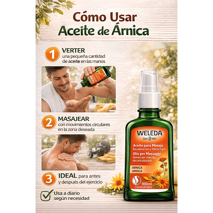 Aceite Para Masaje Con Árnica (reparación Muscular) 100ml 4