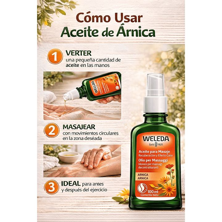 Aceite Para Masaje Con Árnica (reparación Muscular) 100ml 6