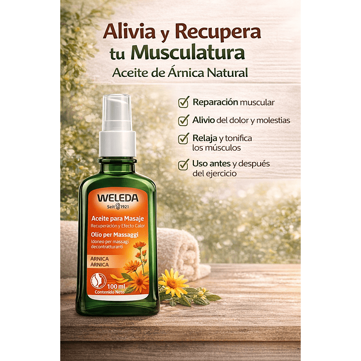 Aceite Para Masaje Con Árnica (reparación Muscular) 100ml 5