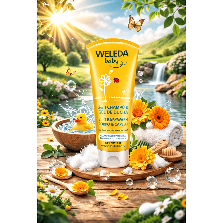 Shampoo Y Gel De Ducha De Caléndula Weleda Baby 200 Ml 6