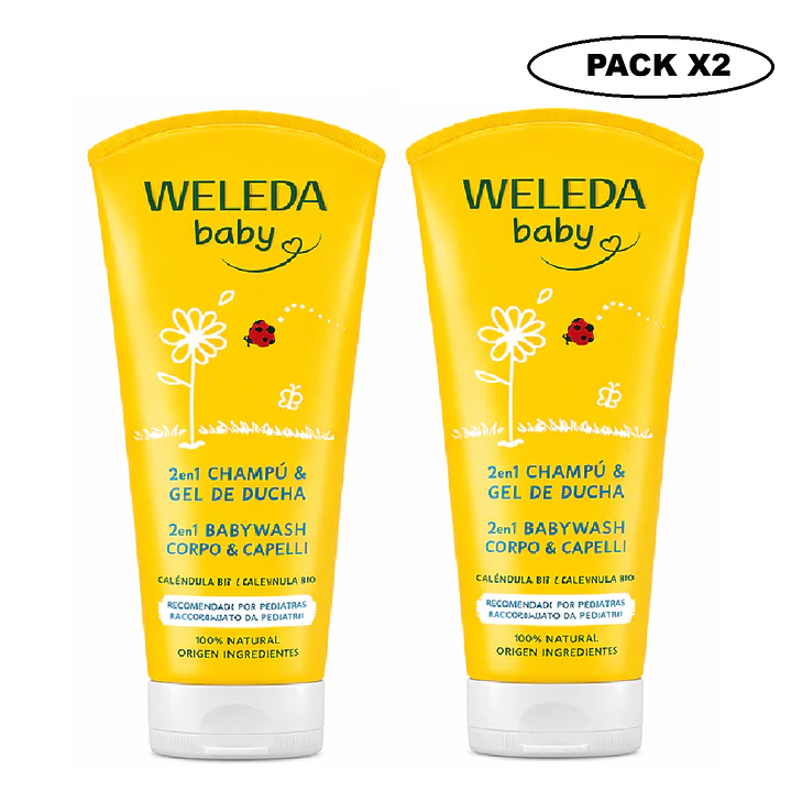 Shampoo Y Gel De Ducha De Caléndula Weleda 200ml Pack x2 1