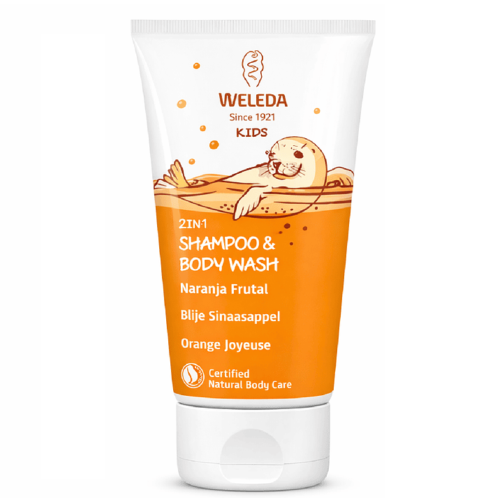 Shampoo Y Gel De Ducha 2 En 1 Naranja Frutal Weleda Kids 200ml  3