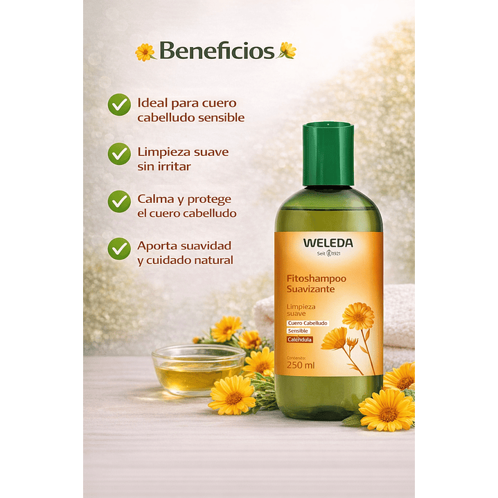 Fitoshampoo Caléndula Cuero Cabelludo Sensible Weleda 250ml 4